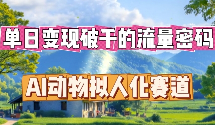 单日变现破k的流量密码，AI动物拟人化赛道-轻创工坊