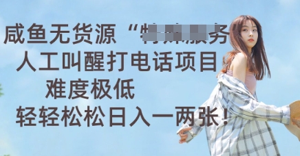 咸鱼无货源人工叫醒打电话项目，难度极低， 轻轻松松日入一两张-轻创工坊