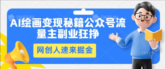AI绘画变现秘籍：公众号流量主副业狂挣，网创人速来掘金-轻创工坊