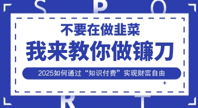 韭菜生涯终结者，我来教你做镰刀，2025如何通过“知识付费”实现财F自由【揭秘】-轻创工坊